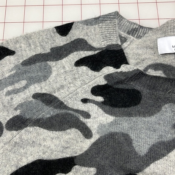 MAGASCHONI CASHMERE Grey/Black Camouflage City-Chic Casual Raglan SLV Sweater L - Picture 7 of 16